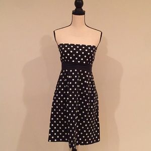 Polka dot strapless dress